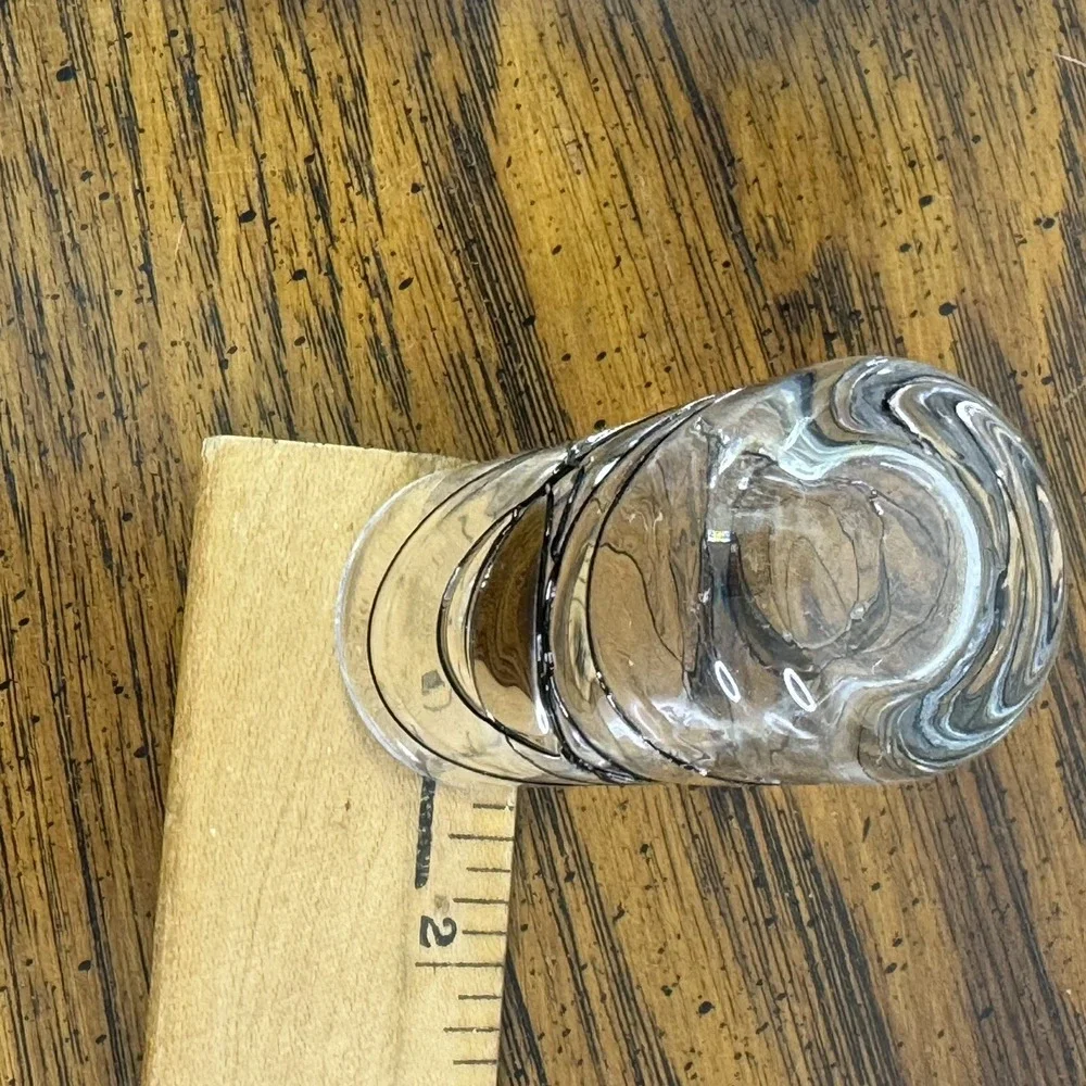 (5) Glass Vintage Shot Glasses‎ Barware Mosaic Silver Crackle